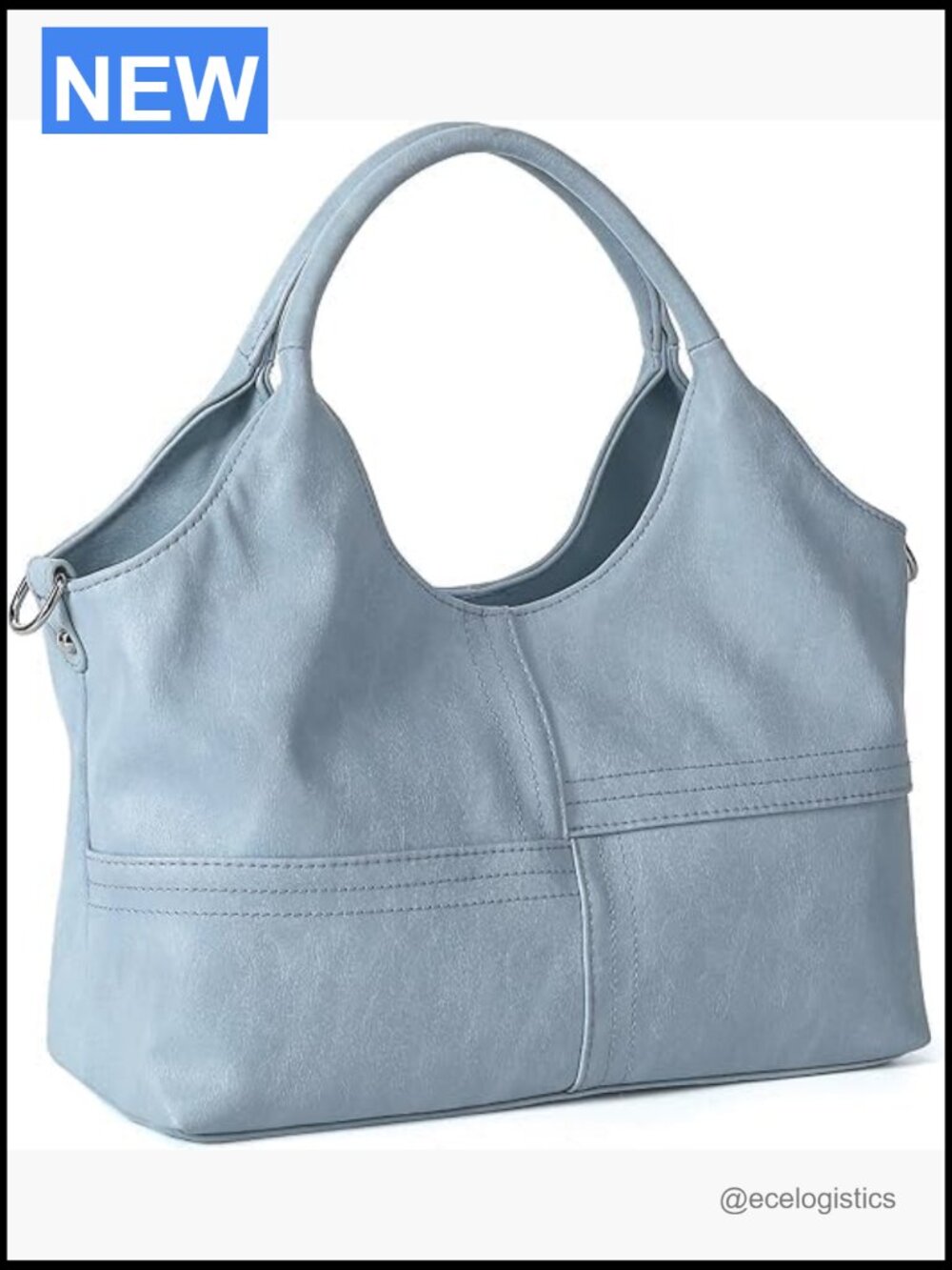 Medium Vegan Leather Tote Hobo Bag with Detachable Satchel Strap
